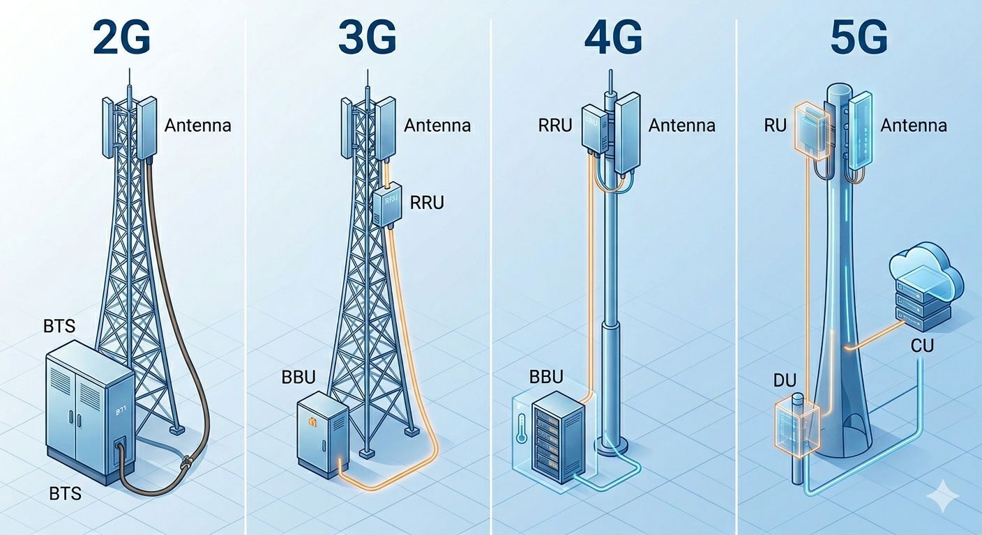 إزاي شكل الـ Site اتطوّر من 2G لحد 5G؟