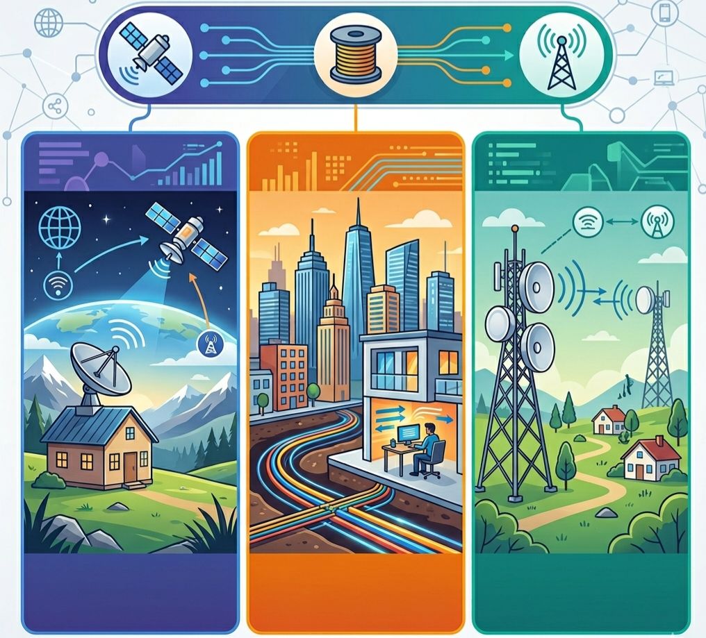 إمتى أستخدم Fiberوإمتى أستخدم Microwaveوإمتى ألجأ لـ Satellite في الترانسمشن؟