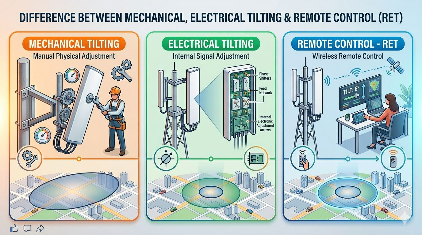 إيه الفرق بين Mechanical Tilt و Electrical Tilt؟ 
